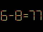 Thử tài IQ: Di chuyển một que diêm để 6-8=77 thành phép tính đúng