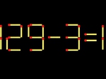 Thử tài IQ: Di chuyển một que diêm để 129-3=1 thành phép tính đúng