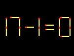 Thử tài IQ: Di chuyển một que diêm để 17-1=0 thành phép tính đúng