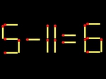 Thử tài IQ: Di chuyển một que diêm để 5-11=6 thành phép tính đúng