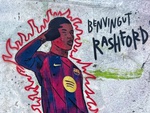 Rashford được chào đón bằng bức tranh tường rực rỡ tại Barcelona