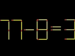 Thử tài IQ: Di chuyển một que diêm để 77-8=3 thành phép tính đúng