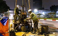 Xuyên đêm khoan địa chất tuyến metro trị giá hơn 65.000 tỉ đồng ở Hà Nội