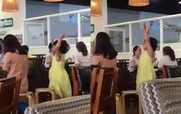Bé gái nhảy cực sung trong quán ăn