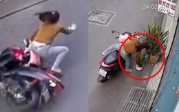Nữ quái bị 'nghiệp quật' ngã sấp mặt vẫn cương quyết trộm chậu cây cảnh