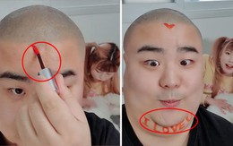 Chàng trai vẽ son môi lên mặt tỏ tình với bạn gái