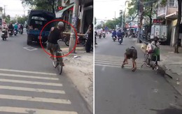 Đánh võng xe đạp, người đàn ông 'vồ ếch' giữa đường