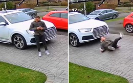 Chàng trai té 'dập mông' vì mải lo bấm điện thoại