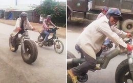 Trầm trồ người đàn ông cùng chiếc xe đạp có '1-0-2' làm từ ống nhựa và... bánh xe tải