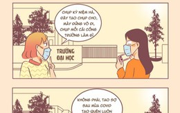 Kỷ niệm nơi cổng trường đại học