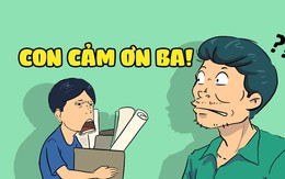 Sếp mới hớt tóc, thằng Vàng liền về nhà chơi với ba