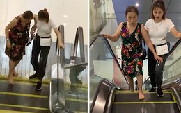 Khi mẹ lần đầu đi thang cuốn