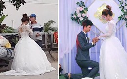 Cô dâu tranh thủ bán thuốc cho khách khi chờ đàng trai đến rước