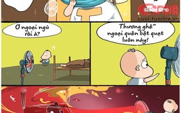 Thằng Tí giúp ngoại vượt qua cái nóng 40 độ C