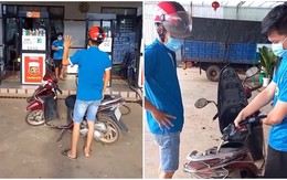Nam nhân viên quê một cục trước màn mua xăng của khách