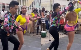 Nữ vũ công một chân nhảy salsa điêu luyện