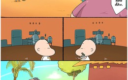 Thằng Tí uống nước dừa