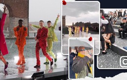 Khách mời chạy tán loạn trong show thời trang ngoài trời vì mưa đá