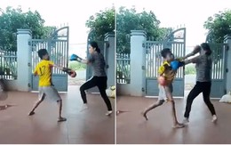 Hai bác cháu đấm boxing phong cách 'Ối dồi ôi"