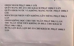 Dân mạng tá hỏa với bảng qui định 'hở ra là phạt' của quán ăn
