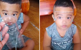 Ông bố chế tạo khẩu trang từ ly nhựa cho con trai