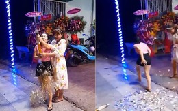 Màn bắn pháo giấy đi vào lòng đất của 2 cô gái