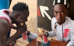 Chàng trai quạu vì bạn xin cắn một miếng hết nửa ổ bánh mì