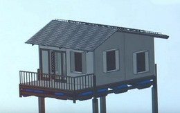 Độc đáo ngôi nhà 'lưỡng cư' không sợ ngập ở miền Tây