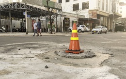 Hư hỏng mặt đường tại công trình thoát nước trăm tỉ ở Đà Nẵng