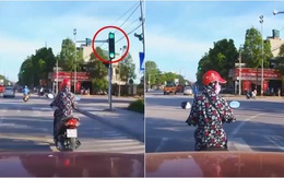 Nữ ninja đột ngột chờ đèn xanh khiến tài xế ôtô phanh dúi dụi