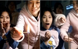 Cô gái đứng hình khi bạn vô tình làm tắt nến sinh nhật