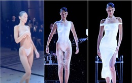 Váy phun sơn trực tiếp của Bella Hadid gây 'sửng sốt' nhất 2022