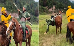 'Quan Vũ' ngã ngựa khi tỉ thí võ công với 'Tôn Ngộ Không'