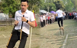 Thanh niên đi cà kheo 'tốc độ xé gió'