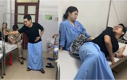 Chồng bắt chước dáng đi vợ ốm khi nằm viện