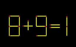 Thử tài IQ: Di chuyển một que diêm để 8+9=1 thành phép tính đúng