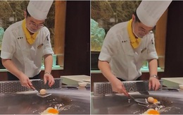 Đầu bếp quê một cục khi trổ tài tung trứng