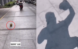 Thanh niên tưởng bở vì nhặt được quả sầu riêng rơi giữa đường