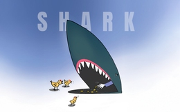 Ấn tượng với bức tranh shark lùa gà