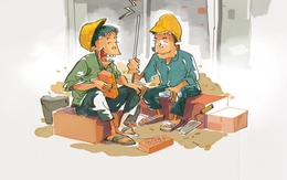 Hai anh thợ hồ bàn chuyện giá vàng