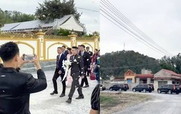 Dàn xe sang nối đuôi tại đám cưới hoa hậu Đỗ Thị Hà 'gây sốt'