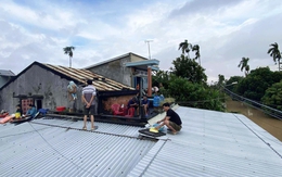 Lũ sáng 28-10: Lũ sông Thu Bồn, Vu Gia xuống chậm, nhiều nơi vẫn còn ngập rất sâu