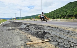 Đường 260 tỉ ở Khu kinh tế Vân Phong mới bàn giao đã hư hỏng