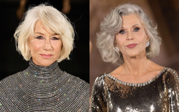 Mái tóc bạc của Jane Fonda và Helen Mirren thành xu hướng tại Paris Fashion Week