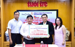 Công ty Humventures trao Tuổi Trẻ gần 2,2 tỉ đồng ủng hộ đồng bào miền Trung