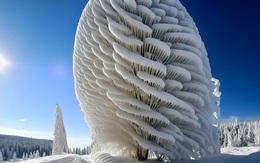 Hình ảnh cây bị băng tuyết bao phủ đặc biệt ấn tượng là thật hay giả?