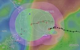 Hôm nay, bão số 15 đi lừ đừ, loanh quanh ở giữa Biển Đông
