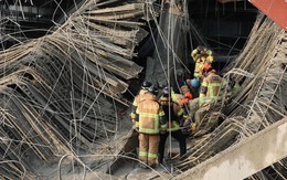 Công trình thư viện bất ngờ đổ sập, 1 người chết, 3 người mắc kẹt