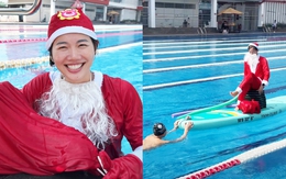 Ánh Viên lại cosplay 'bà già Noel', vui Giáng sinh với clip hài