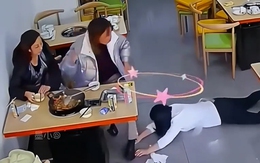 Cô gái thêm một lần đau khi nền nhà trơn trượt